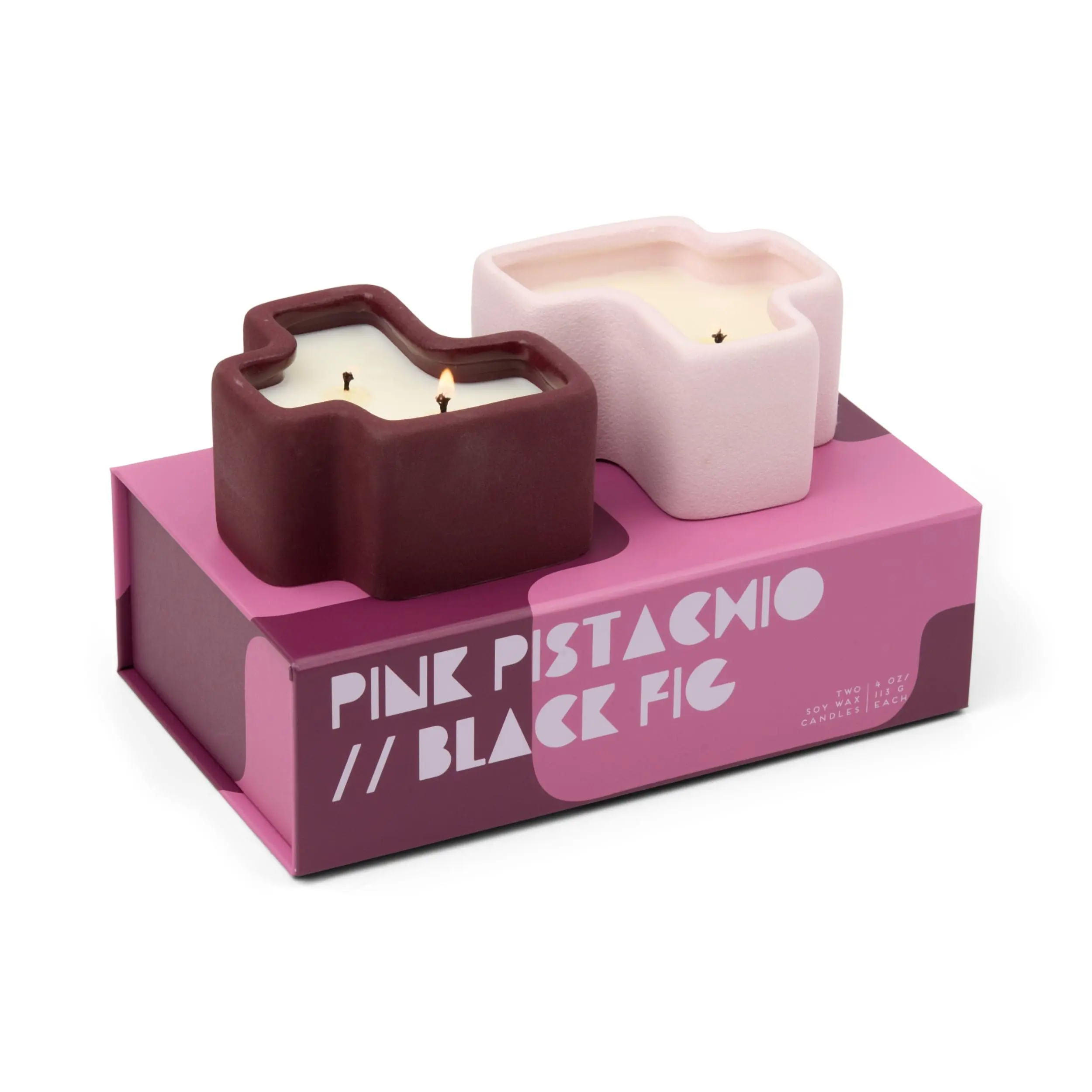 Pink Pistachio & Black Fig - Jigsaw 4 oz Candle Boxed Set