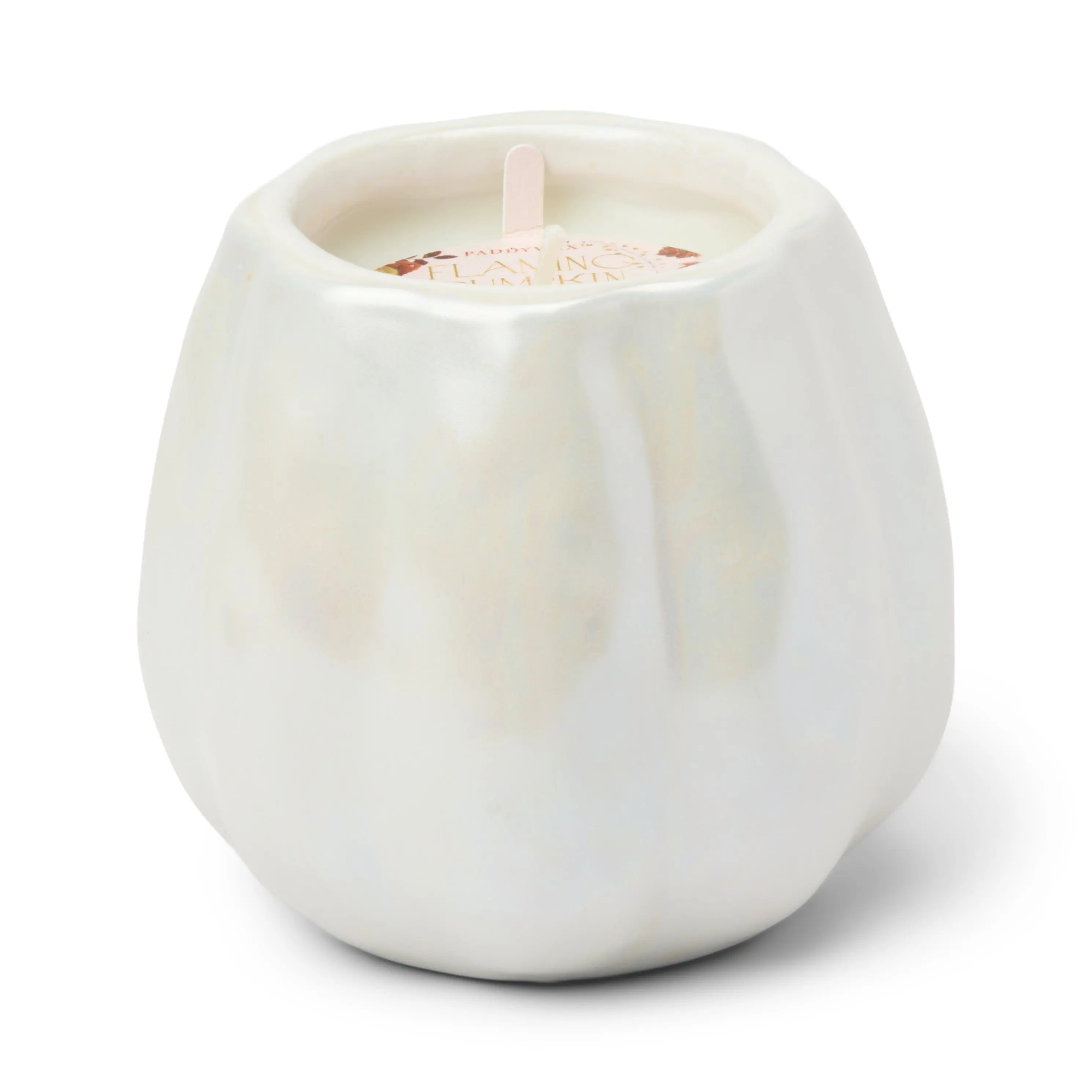 Flaming Pumpkin - White Metallic Pumpkin Candle - Image 3