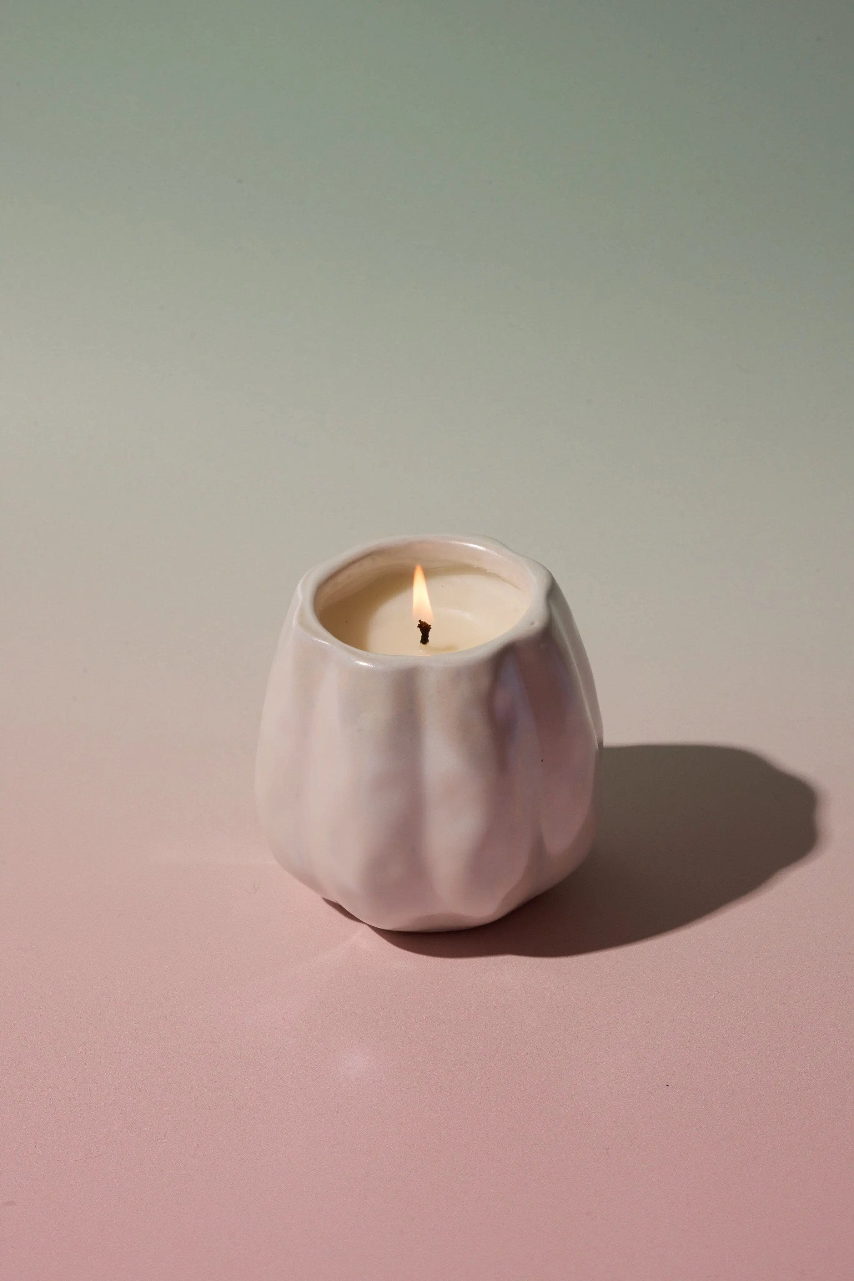 Flaming Pumpkin - White Metallic Pumpkin Candle - Image 5